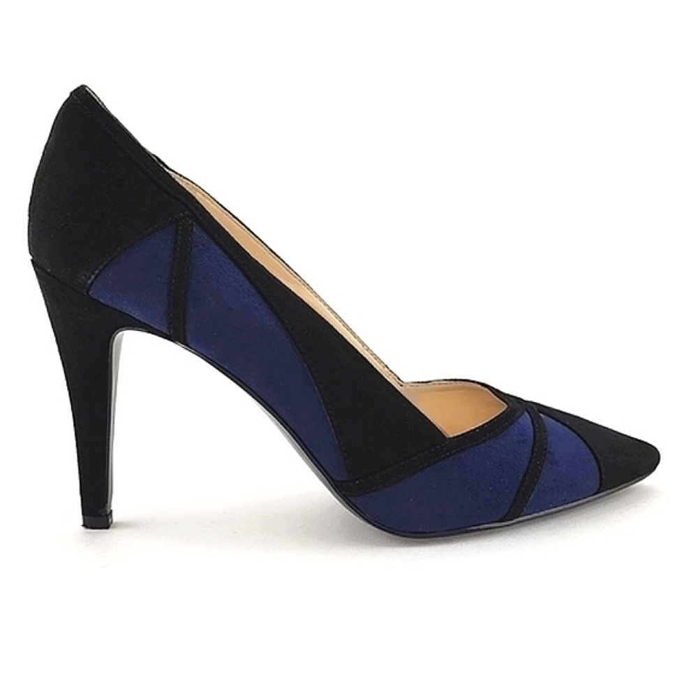 Nine West Black and Royal Blue Pointed Toe Heels